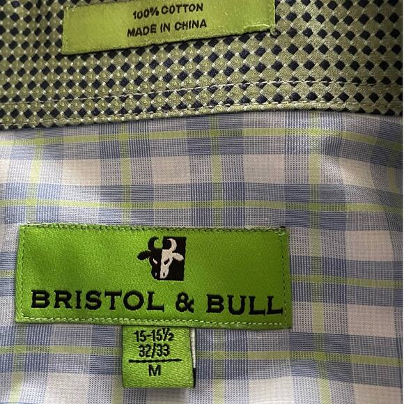 Bristol & Bull Contrast Collar and Cuff Plaid Shirt Size M - Picture 3 of 6